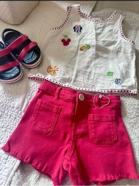 Zara Bright Pink Denim Shorts for Kids